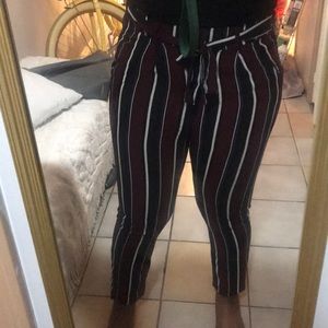 Stripped skinny legged pants